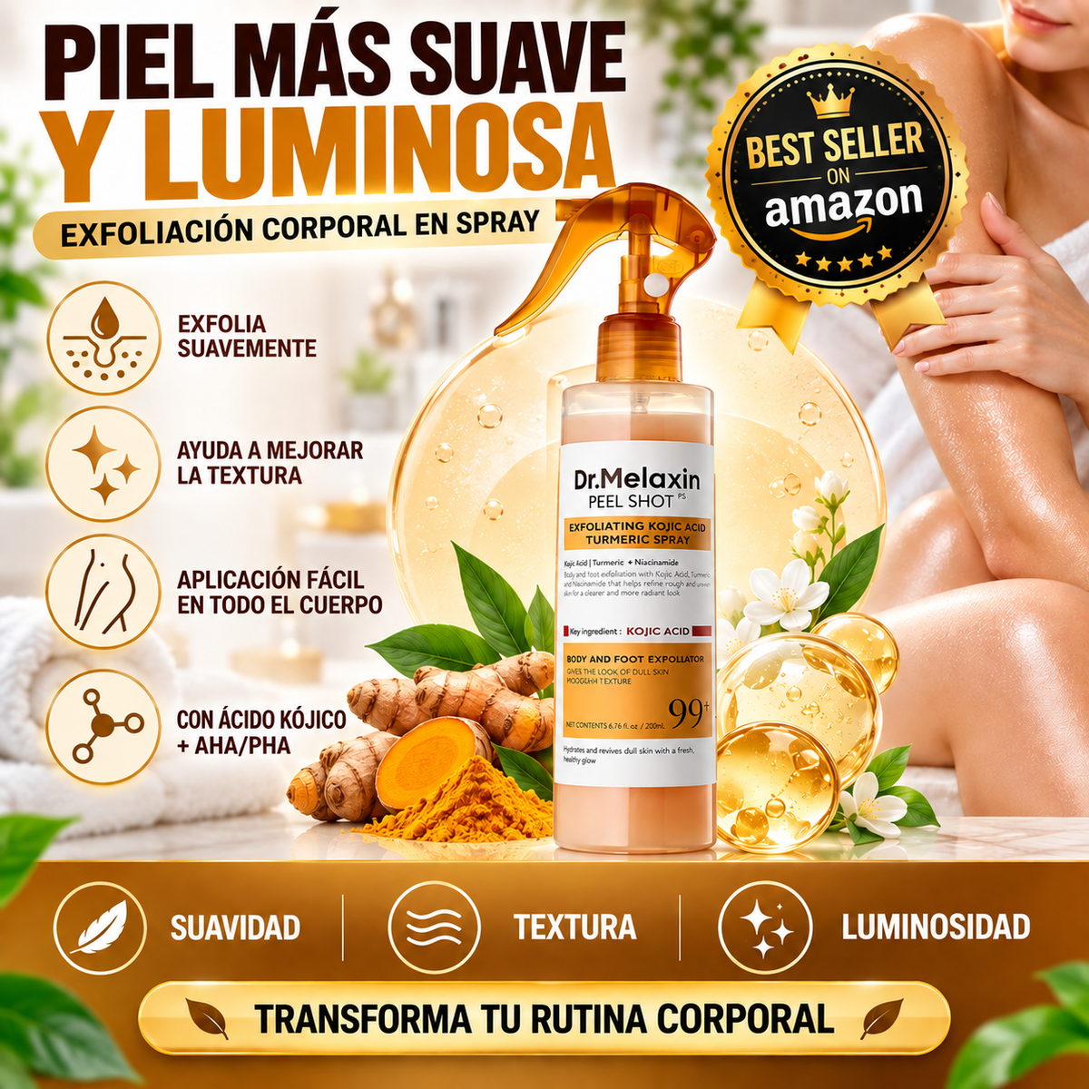 Dr.Melaxin Peel Shot™ – Spray Exfoliante Corporal